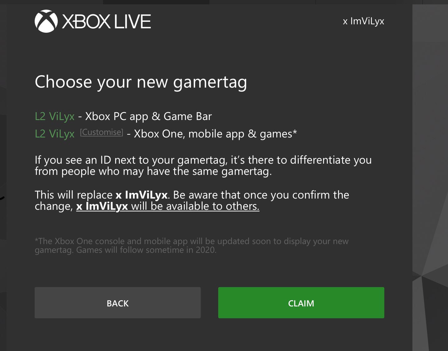 ViLyx on X: This is how you get Free Gamertag changes on Xbox One