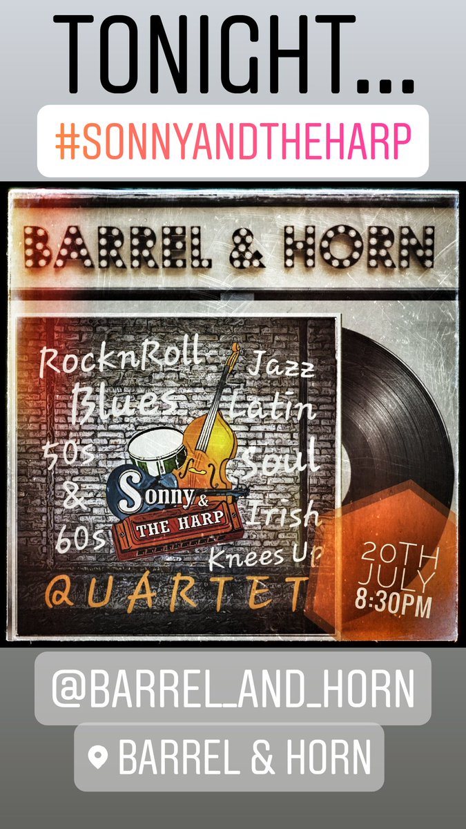 Santino Fabbricatore (@santinofabmusic) on Twitter photo Tonight Saturday 20th July at <a href="/BarrelAndHorn/">Barrel & Horn</a> Bromley the #sonnyandtheharp Quartet are back performimg from 8:30pm. Come down for a good old Knees Up and some 50s / 60s Classic favourites and a bit of Rock n Roll. #barrelandhorn #bromley #livemusic #july #saturdaynight #kneesup Tonight Saturday 20th July at <a href="/BarrelAndHorn/">Barrel & Horn</a> Bromley the #sonnyandtheharp Quartet are back performimg from 8:30pm. Come down for a good old Knees Up and some 50s / 60s Classic favourites and a bit of Rock n Roll. #barrelandhorn #bromley #livemusic #july #saturdaynight #kneesup