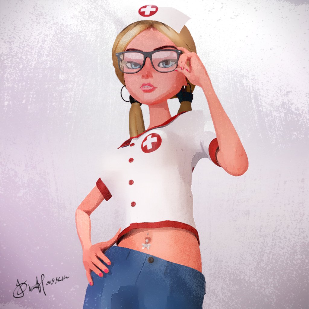 JimHoussem's tweet photo. Pretty nurse by @JimHoussem #BestPixelstudios #illustration #photoshop #drawing #painting #cartoon #nurse https://t.co/LO9oYssWa6