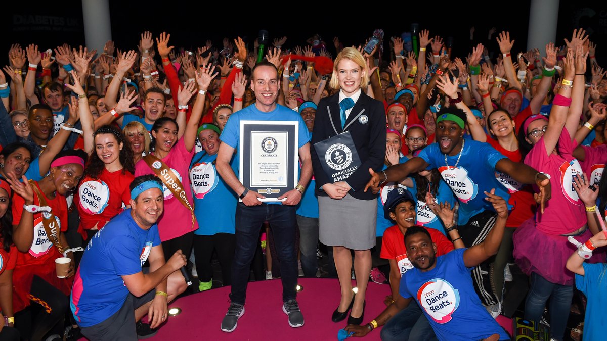 It's official! Thanks to everyone for their support in helping us to set the Guinness World Record for the longest dance marathon relay. Together we danced for 30 hours straight #TescoDanceBeats
