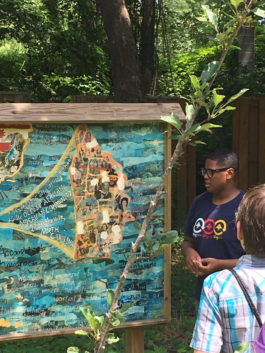 Thursday theme clue: oldest. Team work at the plaque to think of hard listening comprehension questions for our group. Jarred, our young tour guide in Shiloh, said: “If you know enough about your community there’s a lot you can do.” #truth #yourstorymatters <a href="/avlms/">Asheville Middle School</a> <a href="/hood_huggers/">Hood Huggers</a>