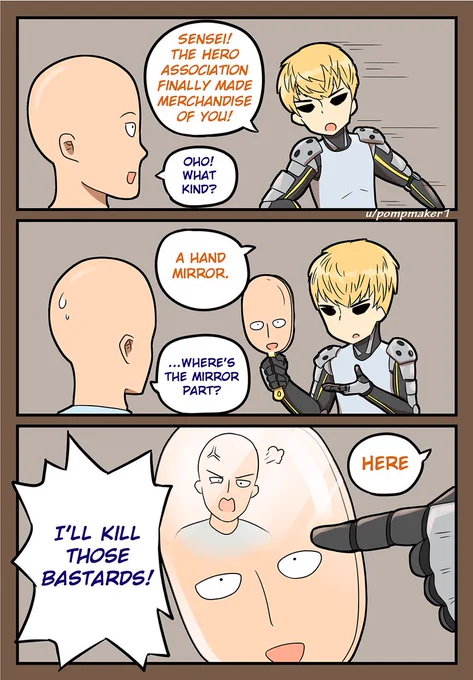 one punch mirror #ワンパンマン #サイタマ #ジェノス https://t.co/RjTuX6c5E7 