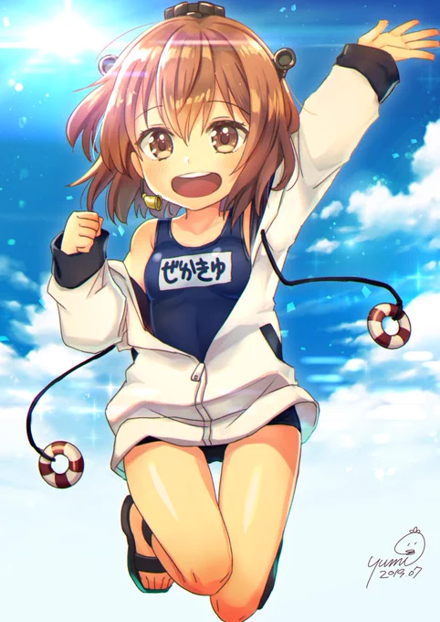 雪風の夏グラかわいいんですけどぉおおおぉ!??ってなって描いたゆきかじぇ 