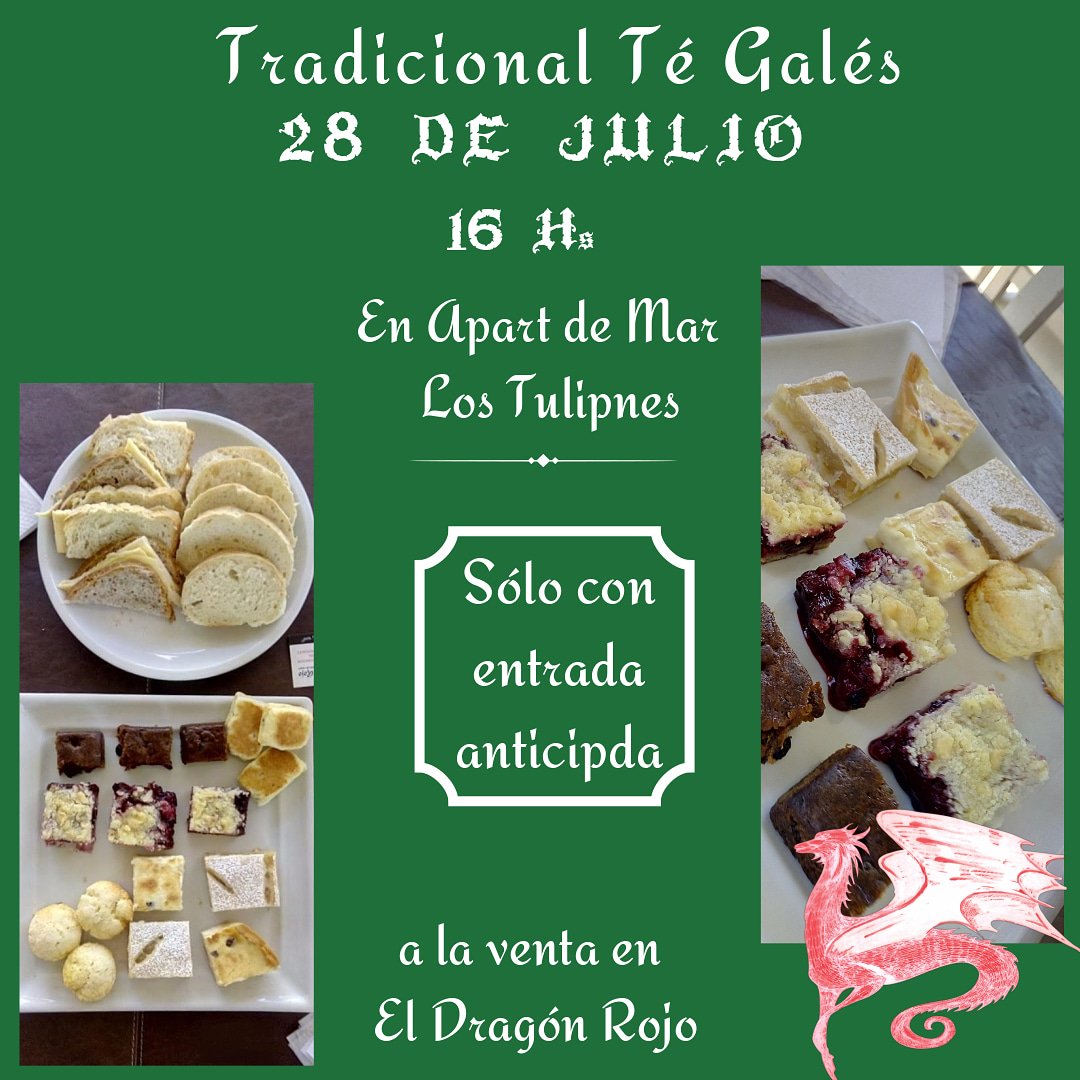 DragonRojoTorta's tweet photo. Ya falta muy poquito!!
Tradicional Té Galés, en el aniversario de #puertomadryn 
Los esperamos en @tulipanesapart  para pasar una tarde deliciosa.
‼️Y acordate... Si sos socio del #ClubDragón  tenés 15% de descuento ‼️
.
.
.
#welshcake #tegales #momentodragon #tortanegragalesa https://t.co/b2sBTKMzdE