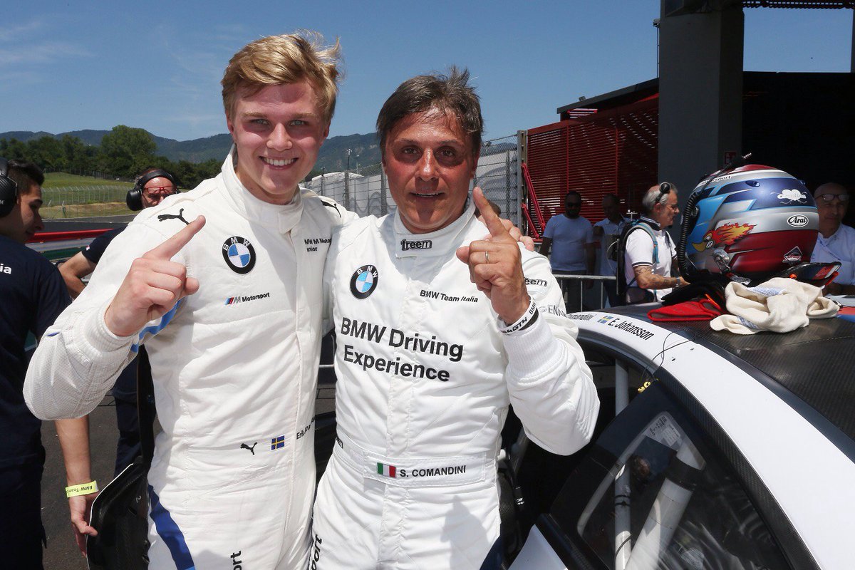 BMWItalia's tweet photo. Il cielo del @Mugellocircuit si tinge dei colori BMW. Strepitoso primo posto in Gara 1 per @ErikJRacing e @scomandini. Ci vediamo domani per una Gara 2 mozzafiato.
#BMWTeamItalia #TryToFollowUs https://t.co/HgLLdyFzix