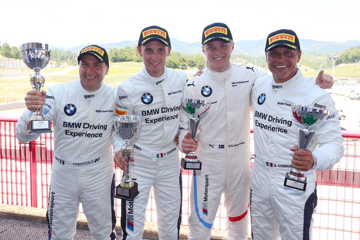 BMWItalia's tweet photo. Il cielo del @Mugellocircuit si tinge dei colori BMW. Strepitoso primo posto in Gara 1 per @ErikJRacing e @scomandini. Ci vediamo domani per una Gara 2 mozzafiato.
#BMWTeamItalia #TryToFollowUs https://t.co/HgLLdyFzix