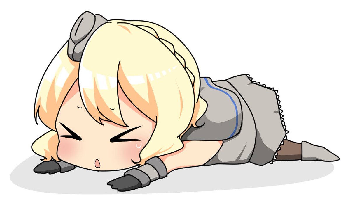 colorado (kancolle) 1girl solo blonde hair hat gloves closed eyes chibi  illustration images