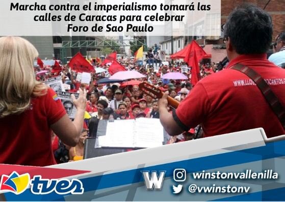 vwinstonv's tweet photo. #20Jul | Nuevamente el pueblo venezolano antiimperialista tomará las calles de Caracas, para acompañar la realización del Foro de Sao Paulo y en defensa de la paz ✌ en Venezuela 🇻🇪
¡Venceremos, respaldando a nuestro Pdte. @NicolasMaduro! 

#MnoalConsolidaLaPaz https://t.co/ZYCRDyQR7F