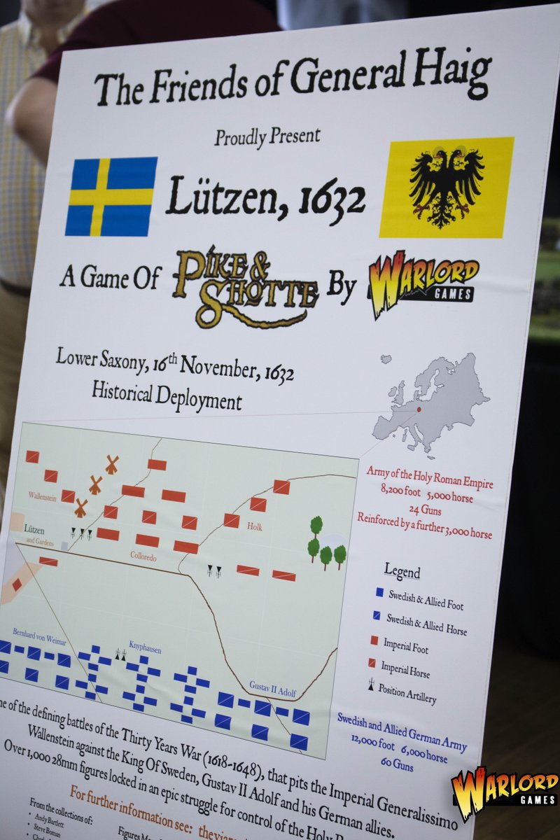 WarlordGames's tweet photo. The Friends of General Haig always put on a great game for us! This year at Open Day, it was the Battle of Lützen!
#warlordgames #friendsofgeneralhaig #pikeandshotte #historicalwargaming #tabletopgaming https://t.co/XQJl8RVvor