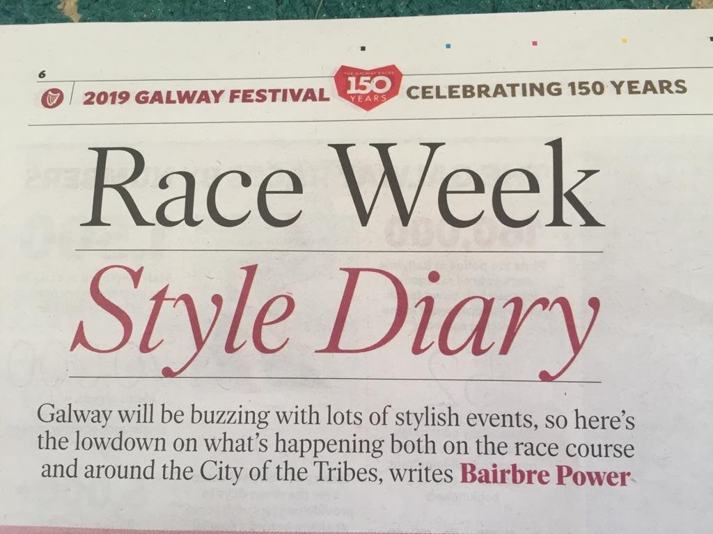 Ardilaungalway's tweet photo. Thanks to Executive Editor @bairbrepower for including us in the fab Weekend Magazine, the essential guide to Fashion and Fun, at this years @Galway_Races! #GalwayRaces #FirstFurlong #150 #Style #Fashion #Fun https://t.co/WN0EPK6d1e