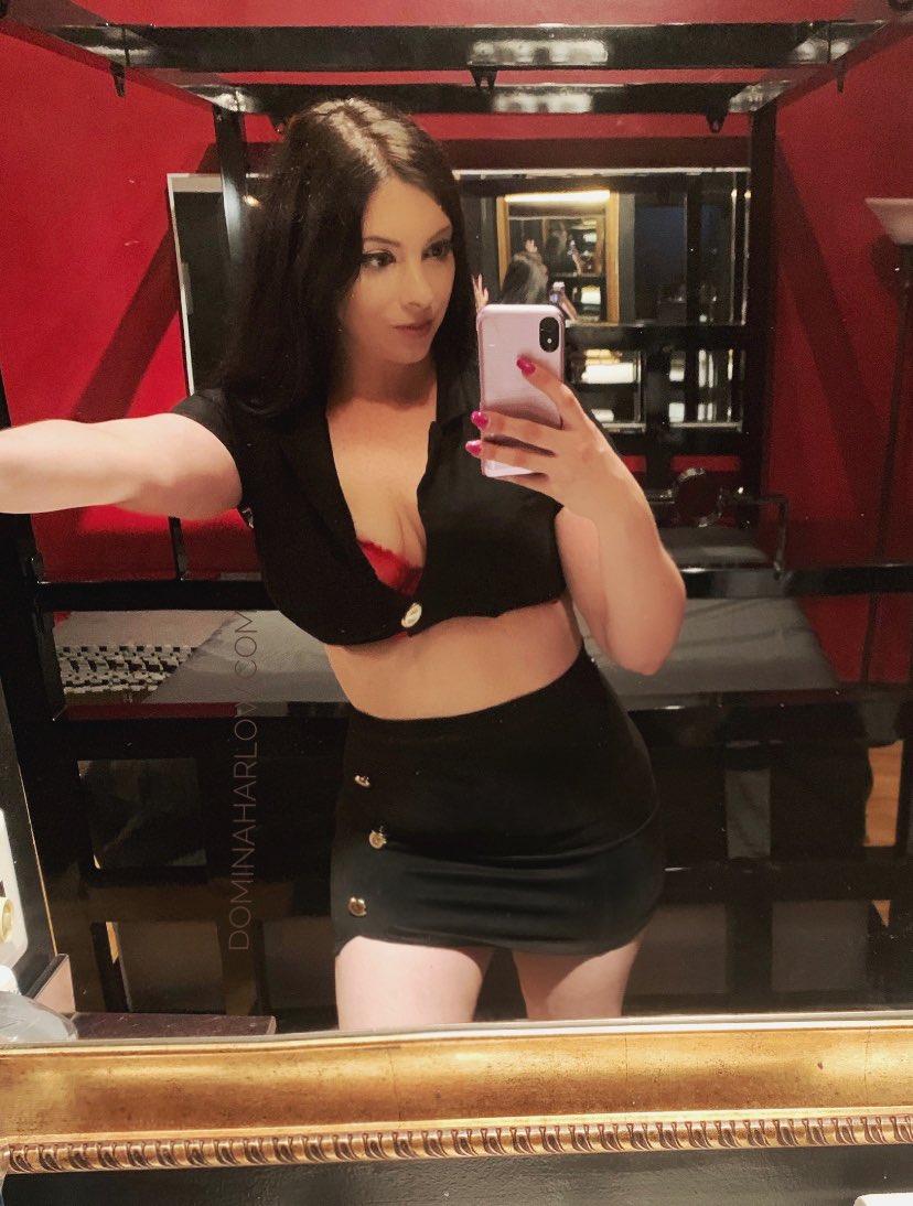dominaharlow's tweet photo. I'm really liking this 2 piece #microsuede outfit I received from my wishlist 🎁. I'm also a fan of this new #bondage bed at @DungeonRentals. #chicagodominatrix #femdom https://t.co/GEY7YsDdo6