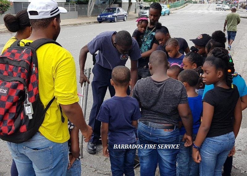 The members of Camp Supreme located at Crumpton's Street, The City paid a visit to the Bridgetown Fire Station yesterday morning. Personnel from Blue Watch were happy to spend time with the campers during their tour of the station. #Barbados #BarbadosFireService #SummerCamp