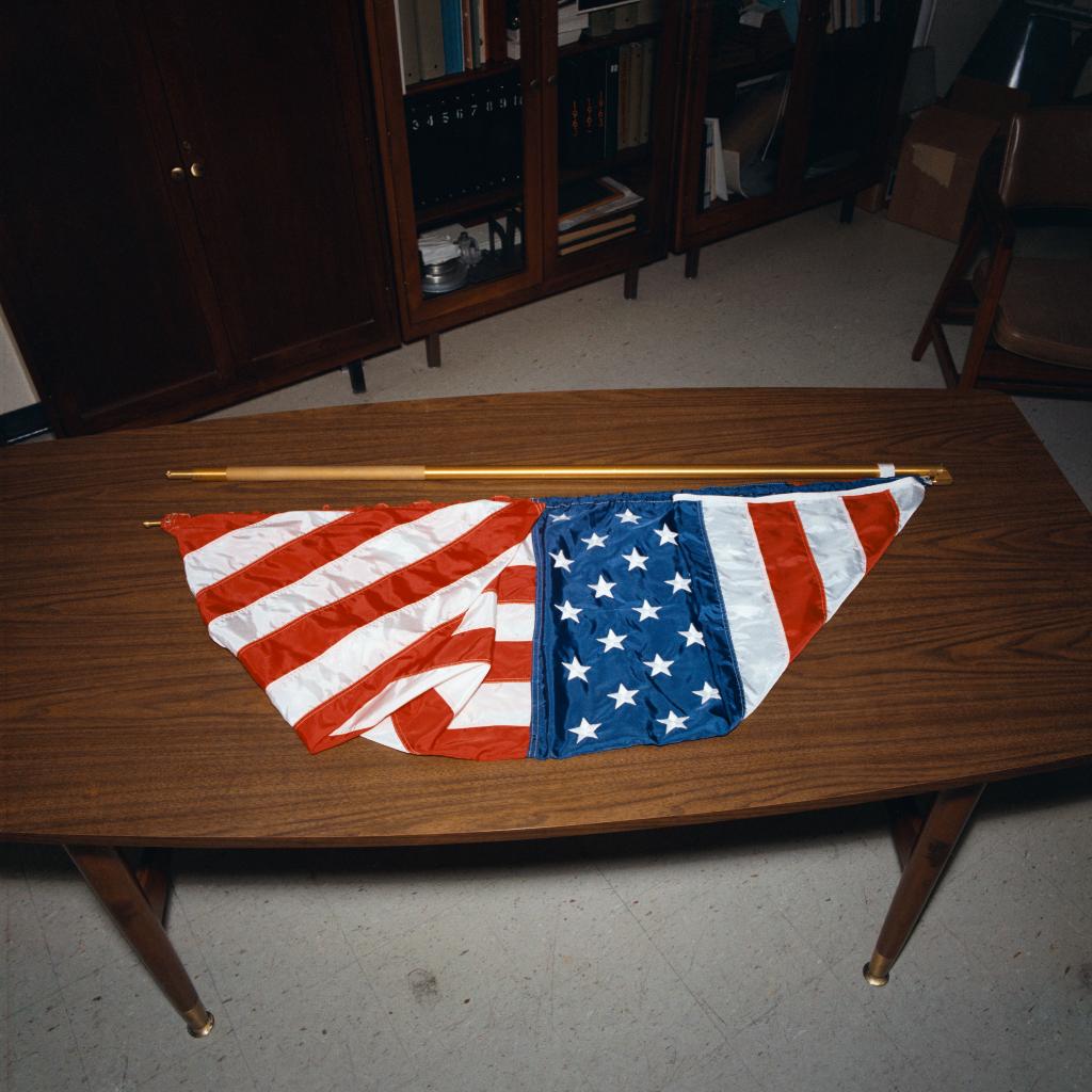 NASAhistory's tweet photo. Before we could plant the Flag, we had to pack it. The 12-step packing procedure required 5 people to ensure that the flag was secure in thermal packaging. The flag was then placed on the left side of the ladder of the Eagle, ready for #Moonwalking

#Apollo50th #Apollo11at50 https://t.co/CJXf7r85xW