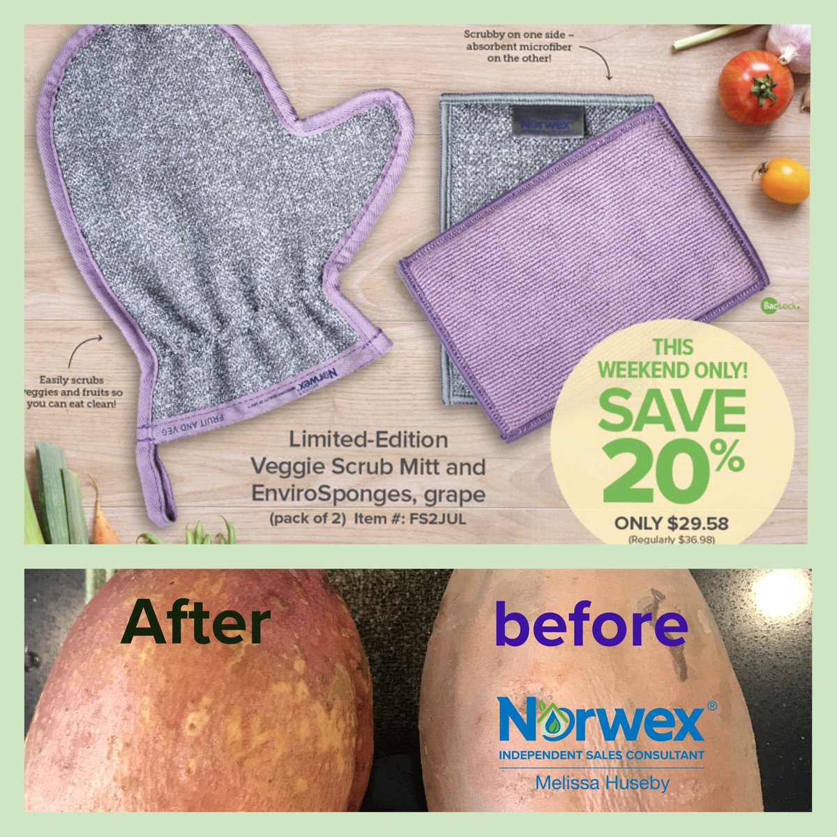 Norwex VEGGIE SCRUB MITT LIMITED EDITION