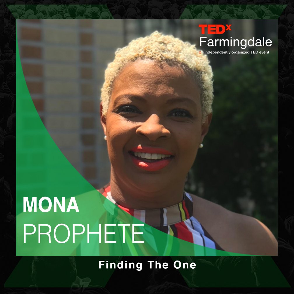 TEDxFarmingdale's tweet photo. Mona Prophete is our Saturday #SpeakerSpotlight with her #DalerTEDx talk “Finding the One.” Your view on #FixingTheWorld can really change when you start to understand what #TheOne really means. #TEDx https://t.co/ZLPohYGv4q