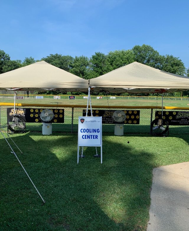 Thank you to our Community Emergency Response Team  volunteers who made quick work of setting up our portable Cooling Center at Whipple Field.  It was s warm morning but as usual, our volunteers do a great job! #CERT