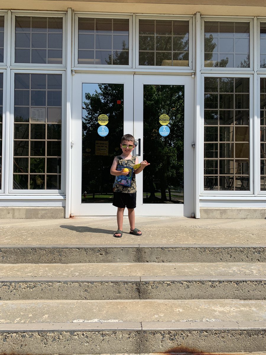 MrsBaldizzone's tweet photo. Picked out some new library books about dinosaurs (are you surprised?) and got a new book to keep as a prize for reading 40 books! Hoping to get to 100 by the end of summer. #prekprep #summerreading #publiclibrary @MonCoLibrary #teachermama https://t.co/OA7L4qPTkR