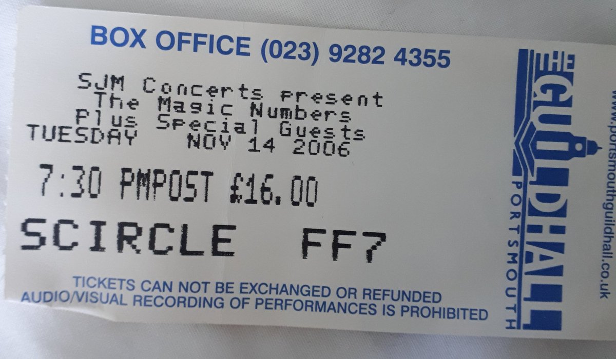 MEFoggyDog's tweet image. Just found this ticket.

This @themagicnumbers 😍 gig was the last gig I ever went to. #noisesensitivity= no gigs.

That's why they are included in my top 15 songs on my @ExpressFM radio show tomorrow. 5pm...tune in!

#memories #pwme #MyalgicEncephalomyelitis