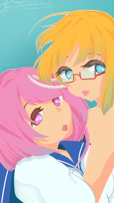 #艦これ版深夜の真剣お絵描き60分一本勝負 
#艦これ版真剣お絵描き60分一本勝負_20190720
#伊8
#伊58
「提督ぅー」
「はっちゃんたちと」
「「一緒に遊ばない?/でち?」」 