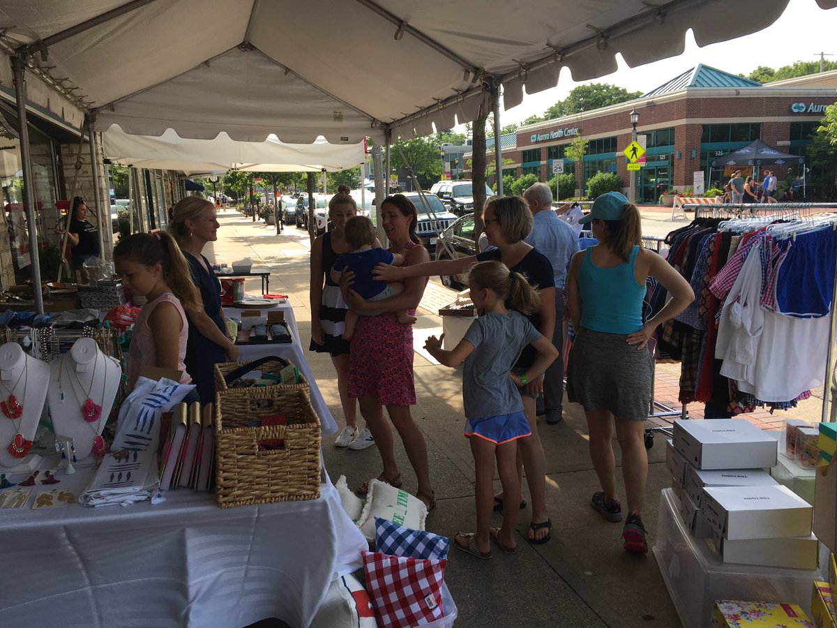 shopWFB's tweet photo. Another great day shopping for deals at the Sidewalk Sale-a-Bration. And the Whitefish Bay Farmers Market is also open until noon today! https://t.co/3QMUt0Tz7d
