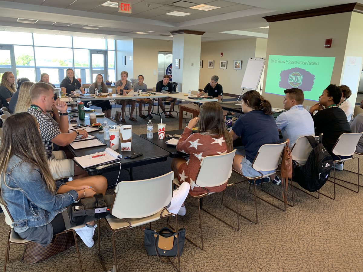 _khop85's tweet photo. SoConversations with our new commish @SoCon_Schaus at SoCon SAAC Leadership weekend! #socon @SoConSports #soconsaac https://t.co/3JZC6E9jGv