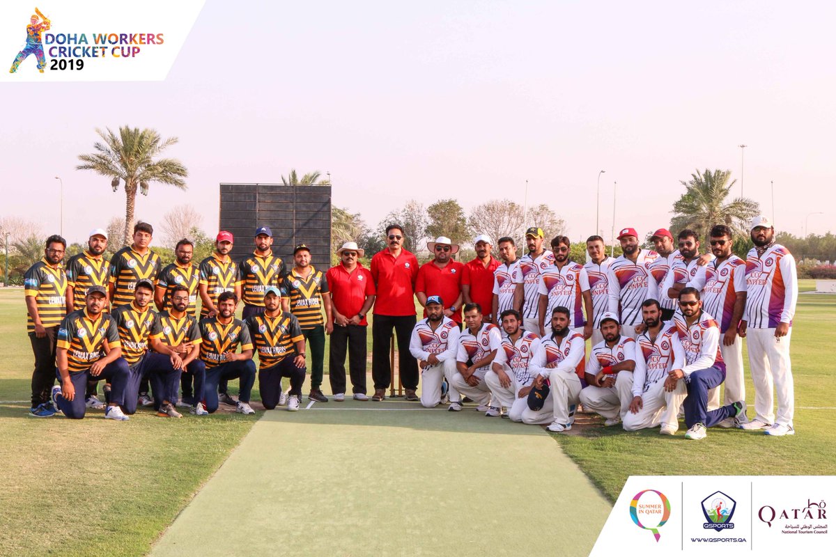 QSportsQatar's tweet photo. Doha Workers Cricket Cup 2019 - Semifinals
- Lemax Qatar (79) vs CCC (77)
For more info or to know current standings and results: https://t.co/mQ8IkEHI7c
@QSportsQatar @QatarCalendar
#qatarsports #dohaqatar #workerscup #dohacricket #summerinqatar https://t.co/CwQ7bWoCcf
