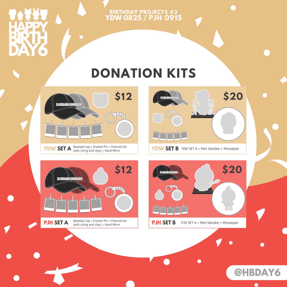 HBDAY6's tweet photo. β #HBDAY6 PROJECTS 3
πΆ #YDW0825 βοΈ #PJH0915 π₯
β Form: https://t.co/Lv5XZhlLqI
β Period: July 20 - Aug 16, 2019
β Interested GO Managers please DM us!
β Item previews, GOs, samples, FAQ on thread below!
#DAY6 #MGMAVOTE @day6official
#Dowoon #μ€λμ΄ #Jae #λ°μ ν https://t.co/aQcbIDVsFQ