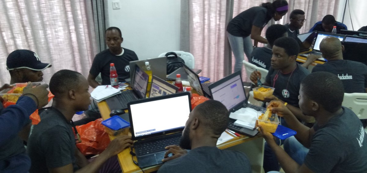 Cross section of participants as they take lunch #doaction #wordpress