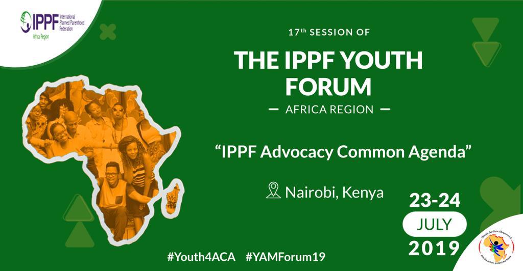 Join the 17th session of the <a href="/IPPFAR/">IPPFAR</a> Youth Forum to discuss <a href="/ippf/">IPPF Global</a>  Advocacy Common Agenda on the 23rd and 24th July in Nairobi, Kenya
#YAMForum2019 #Youth4ACA