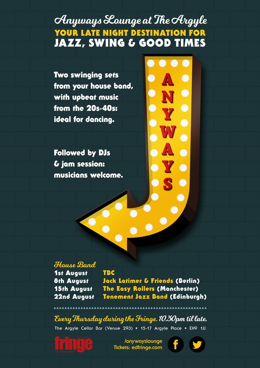 Coming soon to #edfringe #EdFringe19 #jazz #swing #goodtimes #edinburgh #marchmont #earlyjazz