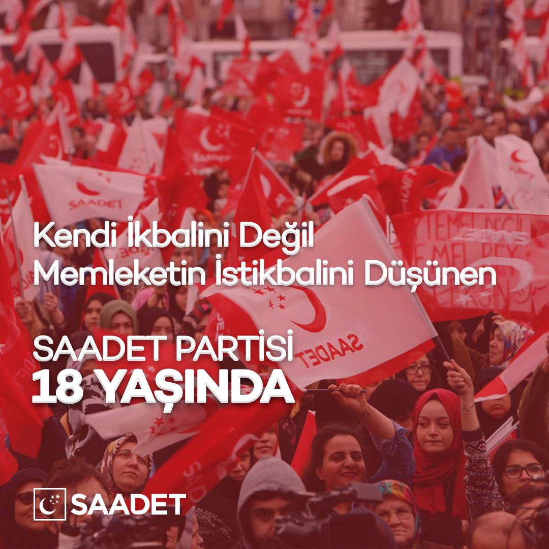 Kendi İkbalini değil
Memleketin İstikbalini Düşünen
#Saadet18Yaşında #SaadetPartisi
