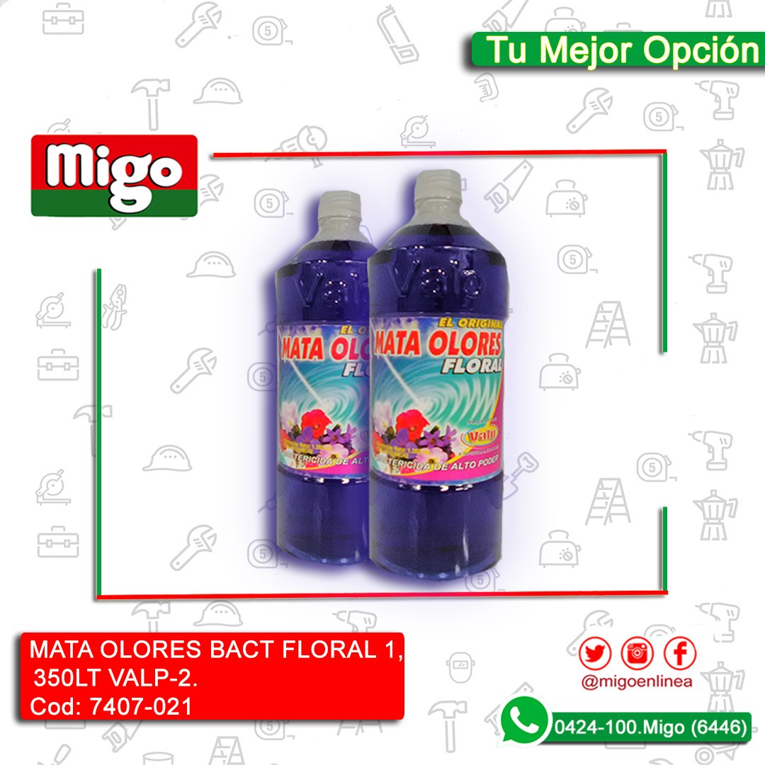 migoenlinea's tweet photo. Los productos de #Limpieza desempeñan un papel importante en la vida diaria del #Hogar el desinfectante Mata Olores Bactericida de Valp
 tienen 3;presentaciones:
▶Frutal ▶Floral ▶Cereza
De 1,350 Lts neutraliza los malos olores en cualquier área de la 🏠 empresa y 🏥 #Migo https://t.co/drbGy44aee