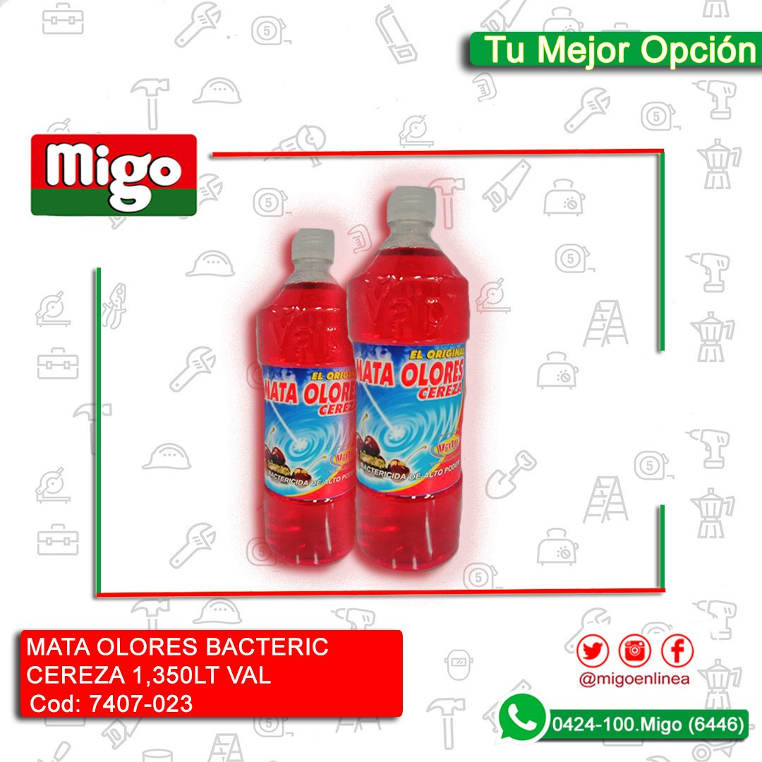 migoenlinea's tweet photo. Los productos de #Limpieza desempeñan un papel importante en la vida diaria del #Hogar el desinfectante Mata Olores Bactericida de Valp
 tienen 3;presentaciones:
▶Frutal ▶Floral ▶Cereza
De 1,350 Lts neutraliza los malos olores en cualquier área de la 🏠 empresa y 🏥 #Migo https://t.co/drbGy44aee