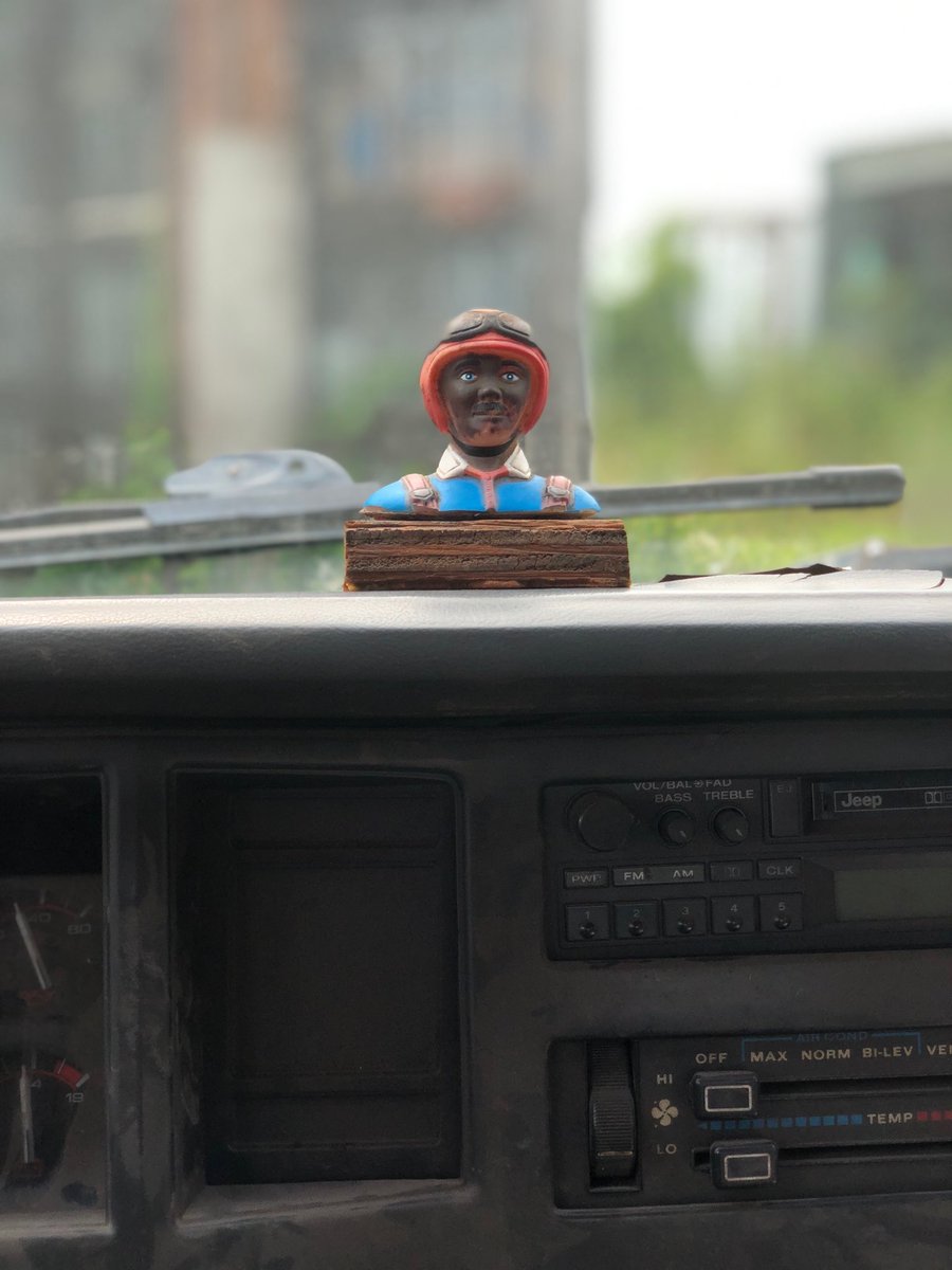 ChrisPawelski's tweet photo. I’ve transferred the flag ... Luigi the Captured Pilot who serves as our dashboard Jesus (when he faces me he provides me counsel, when towards the road his protection) was moved from Dad’s Jeep to mine! #dad #capturedpilot https://t.co/hUVEI6aD4X