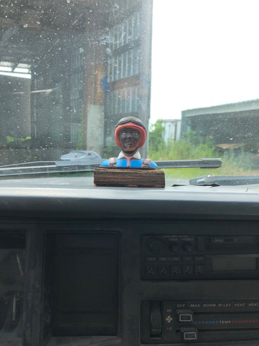 ChrisPawelski's tweet photo. I’ve transferred the flag ... Luigi the Captured Pilot who serves as our dashboard Jesus (when he faces me he provides me counsel, when towards the road his protection) was moved from Dad’s Jeep to mine! #dad #capturedpilot https://t.co/hUVEI6aD4X