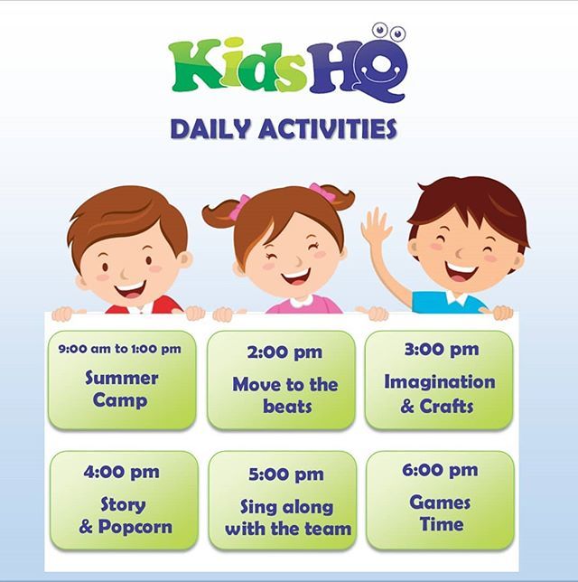 Lots of fun and activities every hour, check out the schedule and join us!

#kidsactivities #dailyfun #dailyactivities #joinus #funtime #playtime #playarea #softplay #dancing #movetothebeat #artsandcrafts #craftsstation #activitiesforkids #singalong #gamesandentertainment #g…