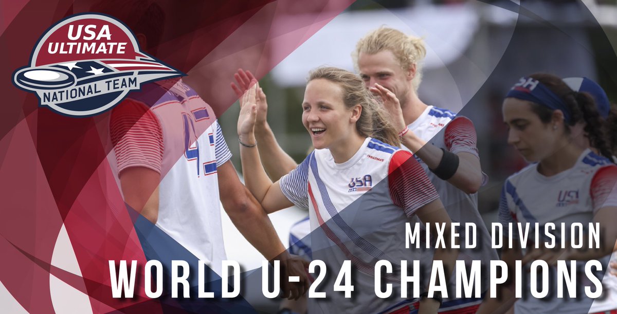 The <a href="/USAUltimateU24/">USA Ultimate U24</a> Mixed National Team wins a nail biter against Japan 15-12 to earn gold and become World Champions @wfdfwu24uc!!! #USAUltimate #PullForUS