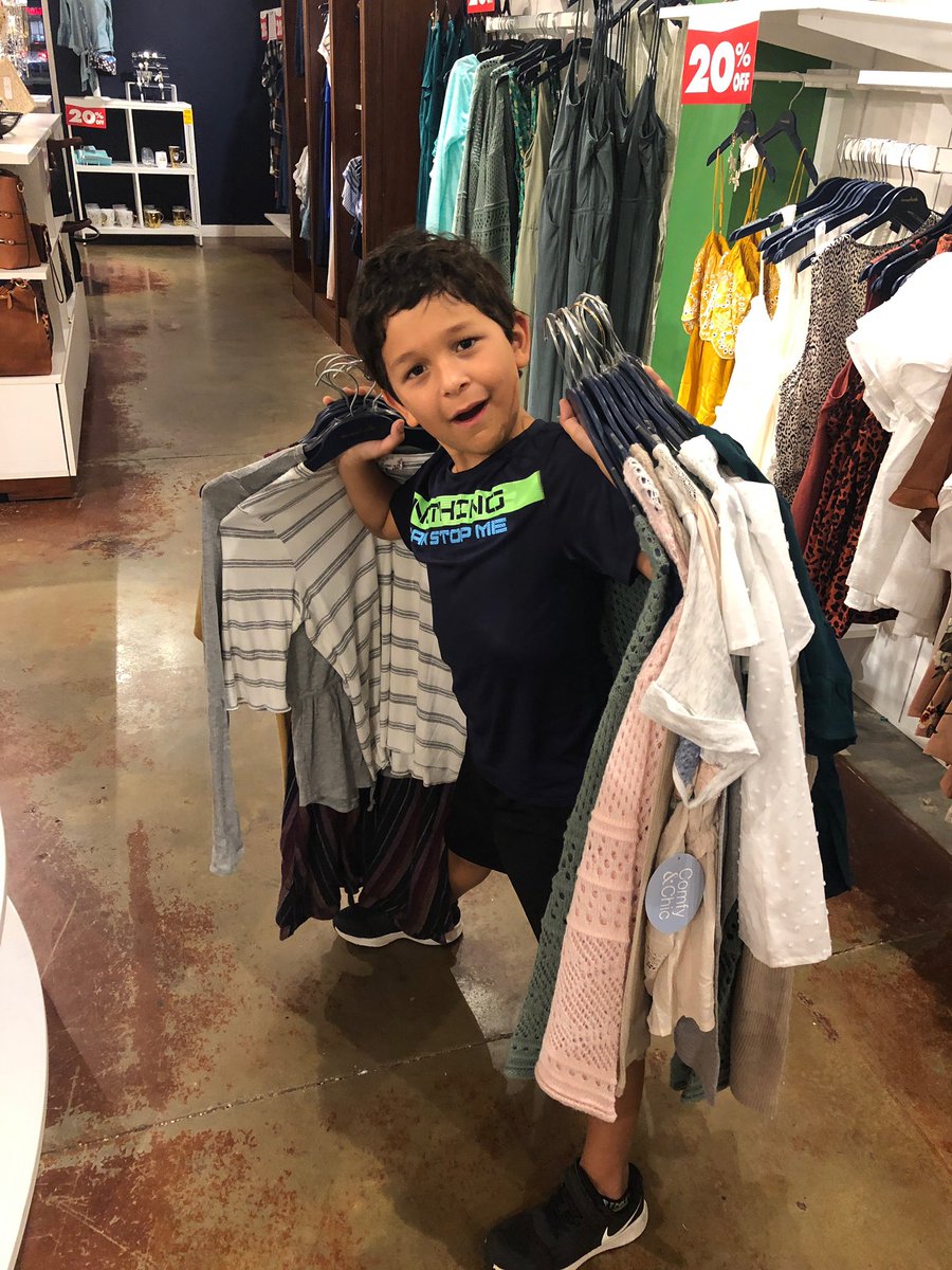 _SarahDuran's tweet photo. My nephew and I raided @CharmingCharlie since theyβre going out of biz and letβs just say... Iβve trained him well. #MiniAssistant #AllHandsOnDeck π https://t.co/tMHg0u5QdN