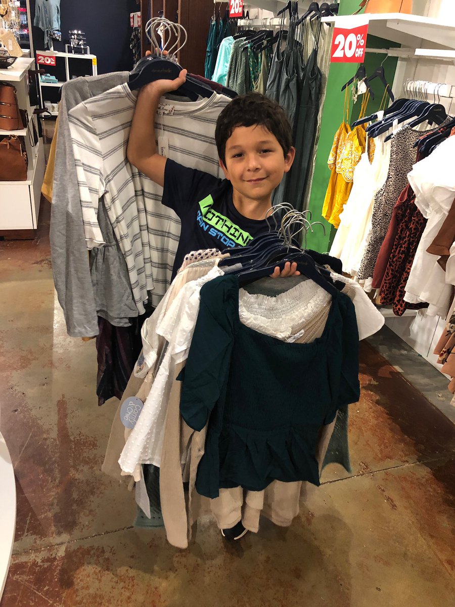 _SarahDuran's tweet photo. My nephew and I raided @CharmingCharlie since theyβre going out of biz and letβs just say... Iβve trained him well. #MiniAssistant #AllHandsOnDeck π https://t.co/tMHg0u5QdN