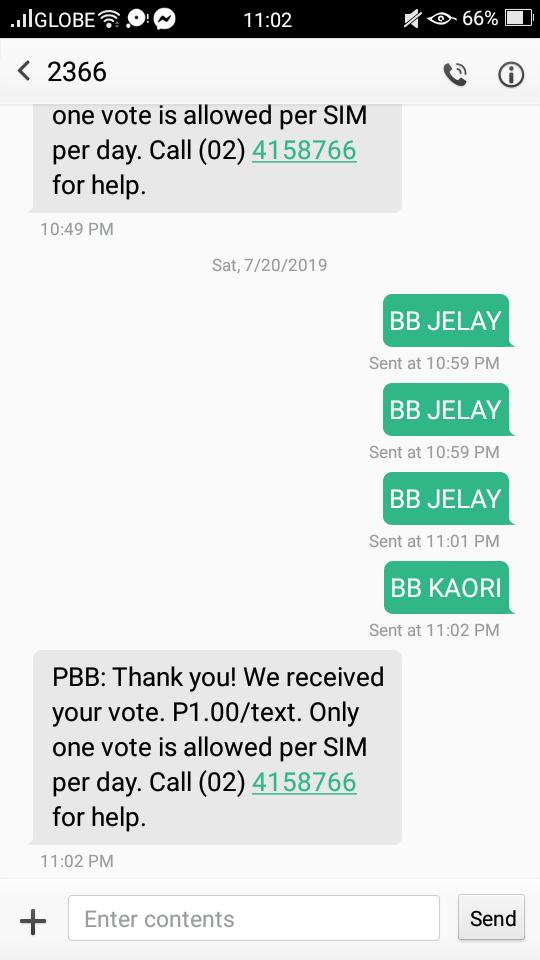 iam_ashtan's tweet photo. Your voting system is a mess! No response after multiple attempts to vote for Kaori, and when i changed to Jelay the auto response was quick as a lightning. (same goes to 2nd photo.) 
@PBBabscbn
#PBB8SixthBigThrone https://t.co/njN0kCiw1K