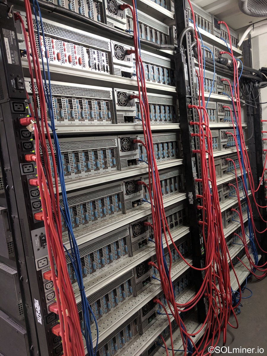 SolminerI's tweet photo. The SOLminer Cube is a 10 foot shipping container consisting of 40 streamlined mining rigs, each mining rig has 8 high end GPU’s (Graphics Cards) creating a combined total of 320 GPU’s per Cube. The 320 GPU’s provide large amounts work on the Blockchai... https://t.co/hHrqJSb4m9