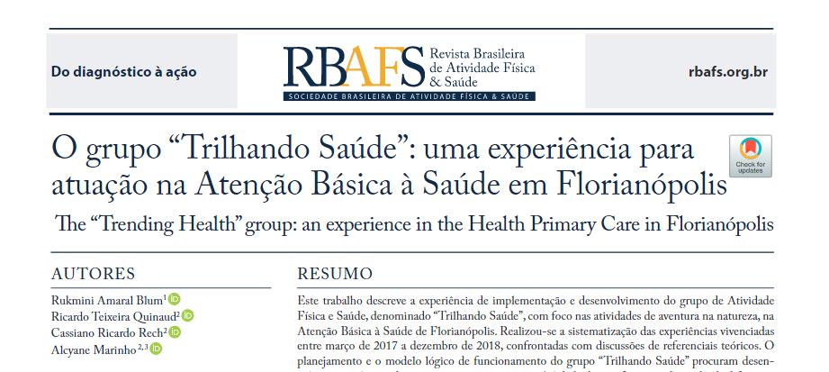 _RBAFS's tweet photo. A #Rbafs publicou um artigo na sessão Do Diagnóstico à Ação: Experiências em Promoção de Atividade Física e Saúde, sobre: O grupo “Trilhando Saúde”: uma experiência para atuação na Atenção Básica à Saúde em Florianópolis. Continue lendo: https://t.co/47wNu2y3Ob https://t.co/2r64GXDMh8