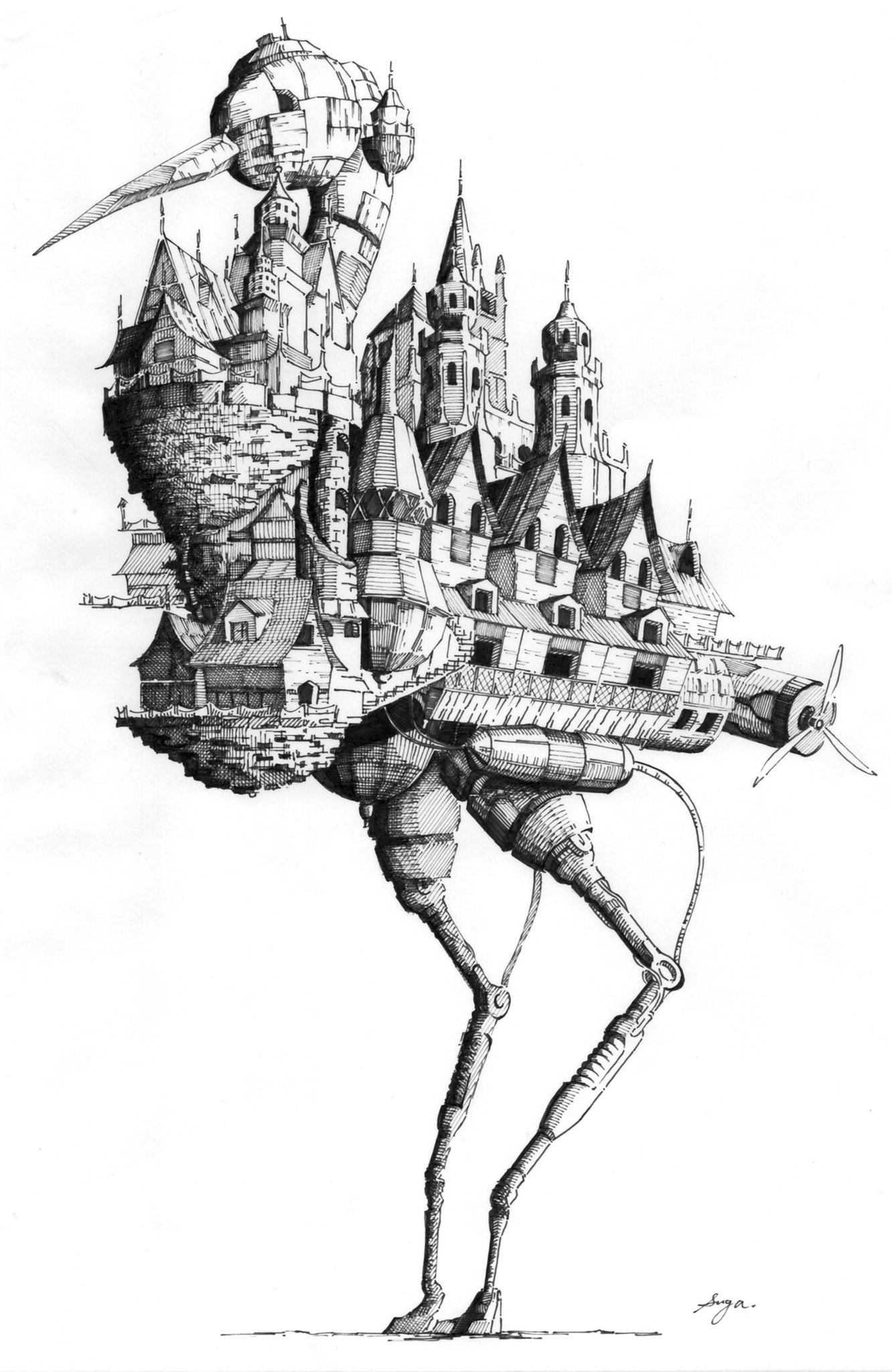 作者不詳　ペン画 作者不詳 ペン画 Amazon.co.jp: 絵画 作者不詳 サイン有 日本画（色紙