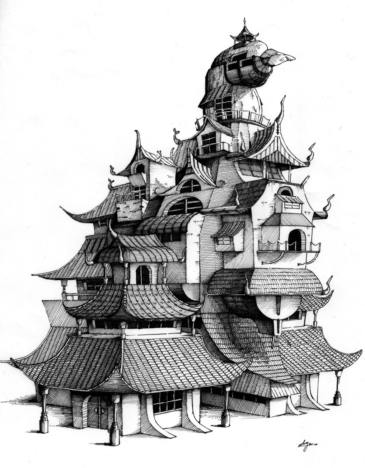 作者不詳 ペン画 Amazon.co.jp: 絵画 作者不詳 サイン有 日本画（色紙