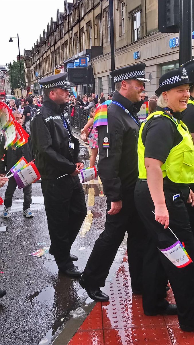 ACCDFelton's tweet photo. Despite the rain ☔ it was a fantastic @northernprideuk breakfast and march today with @NpolCadets @NorthumbriaPCC @northumbriapol @JRLumsden @NPLGBT colleagues..👍 https://t.co/hMACBs8V5U