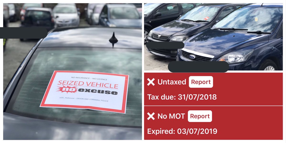 DC_NoExcuse's tweet photo. You know the saying, you wait for one vehicle seizure... and three come along at once!

Two vehicles seized for no insurance, tax or MOT.

One seized for no licence, tax or MOT.

... all in the course of one hour.

#LikeBuses
#Bugle
#NoExcuse https://t.co/N3fCmYs3zo