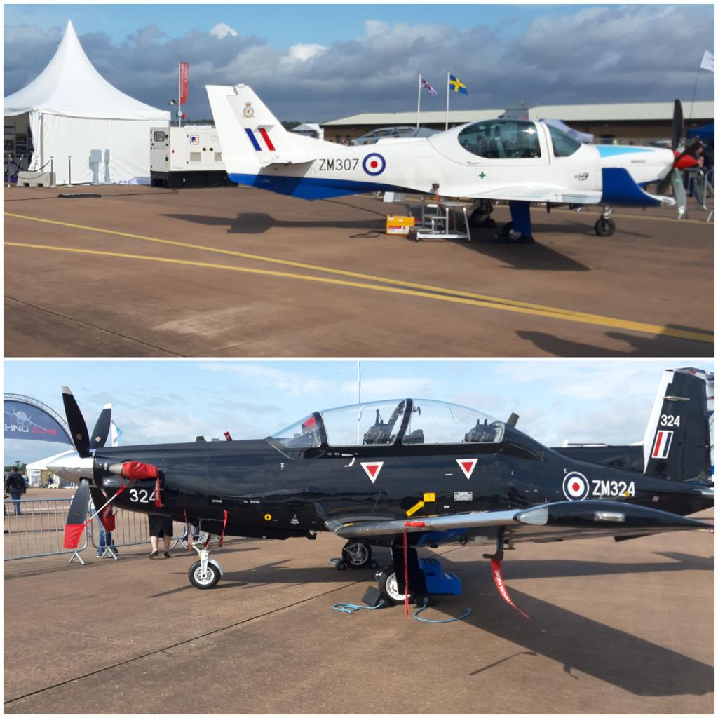 AffinityFts's tweet photo. Two of our aircraft on display this morning before all the crowds descended upon #RIAT2019 @airtattoo #ascentflighttraining #affinityfts #ukmfts https://t.co/m8bobBcozg