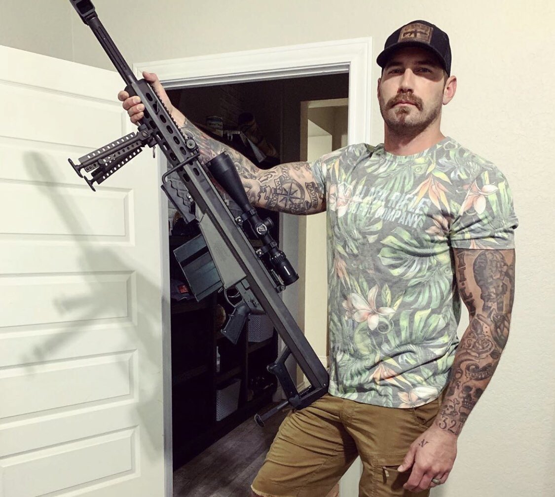 MatBest11x's tweet photo. I heard it’s ok to dress like an asshole if you own a .50 cal. #brcc @blckriflecoffee https://t.co/6DYu5arSJL