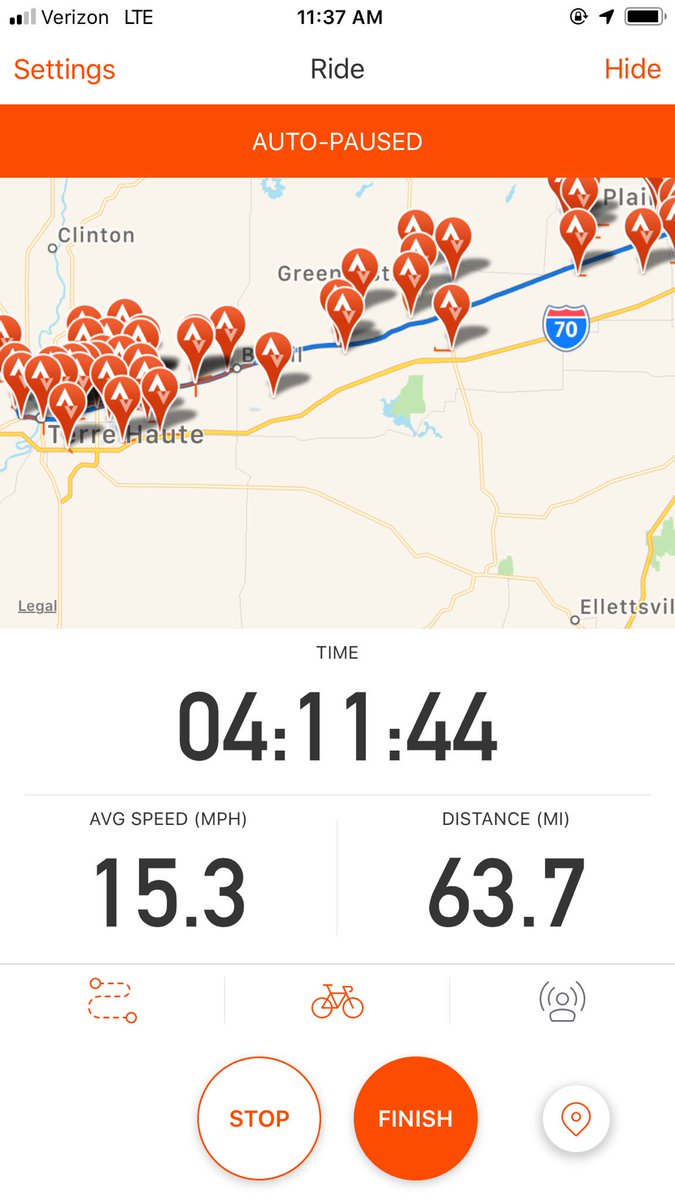 Still on pace.  Lunch is next around 90 miles.