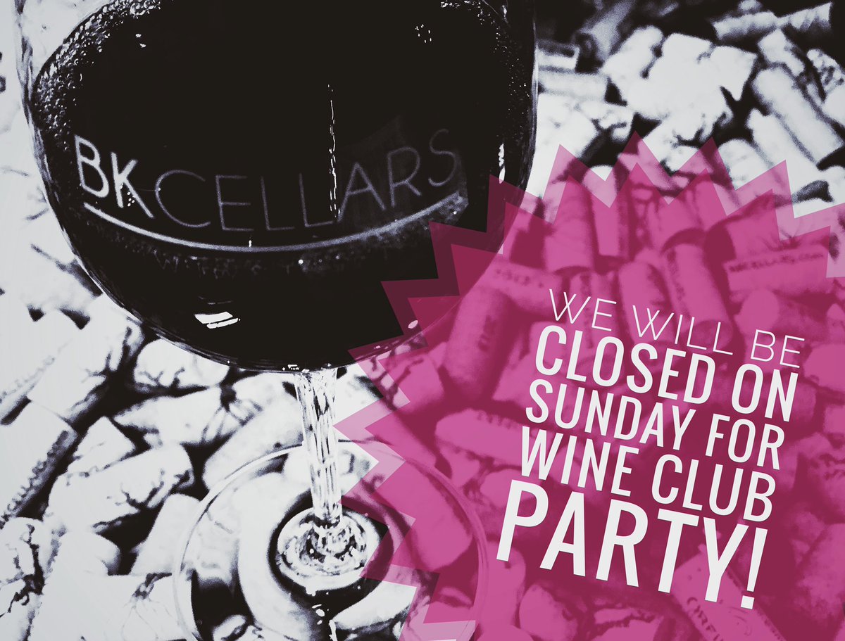 BKCellars's tweet photo. We will be closed to the public tomorrow July 21st for our quarterly wine club party. Not a wine club member? Join and you will be invited to our next party. Contact us if you have any questions. #escondido #escondidoca #visitescondido #sdcva #sduw #carlsbad https://t.co/qZgTr1rMLk